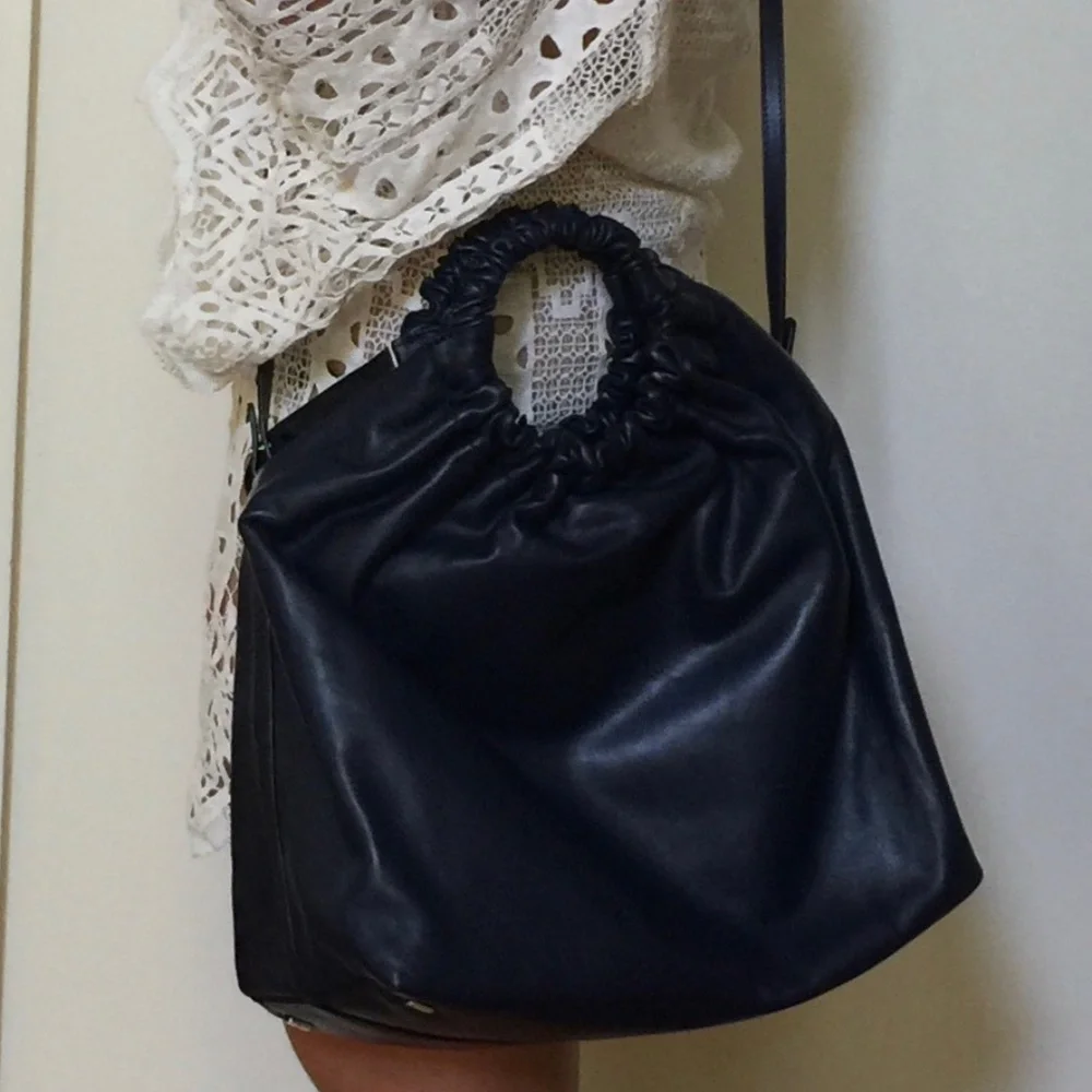 The Row XL Double Circle Lambskin Leather Tote - Picture 4 of 14
